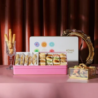 【金格食品】香頌餅乾杏仁派+餅乾雪茄捲禮盒(經典超人氣組合)