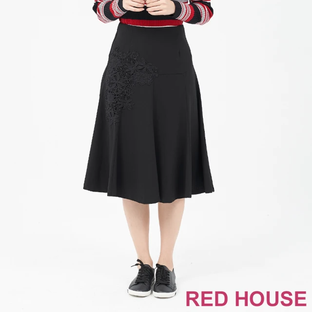 【RED HOUSE 蕾赫斯】蕾絲剪接長裙(共二色)