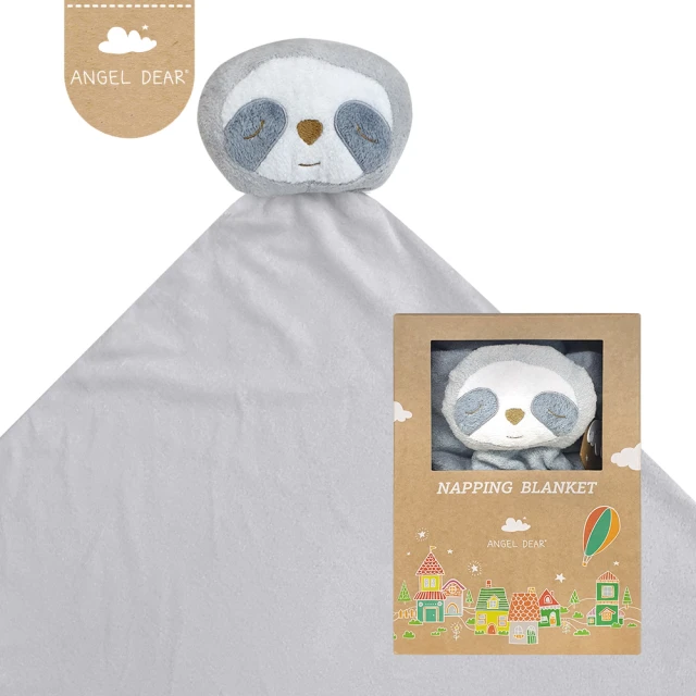 【Angel Dear】大頭動物嬰兒毛毯禮盒(灰色小樹懶)