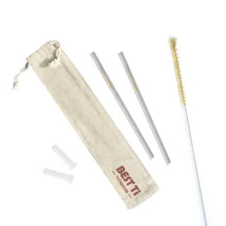 【BEST Ti】純鈦小吸管二入組(原色霧面)