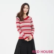 【RED HOUSE 蕾赫斯】V領條紋針織衫(共二色)