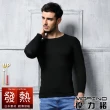 【MORINO】2件組-日本發熱纖維長袖圓領衫/長袖T恤-黑色