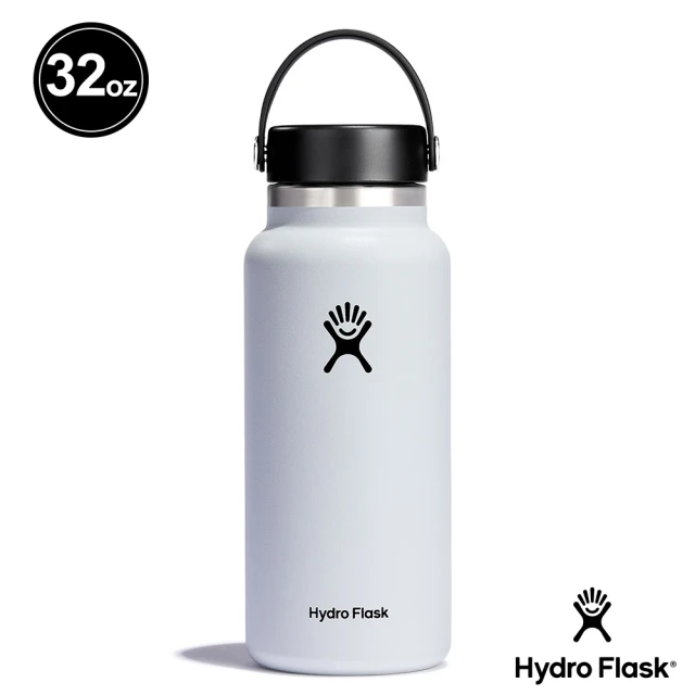 【Hydro Flask】32oz/946ml 寬口提環保溫杯(經典白)(保溫瓶)