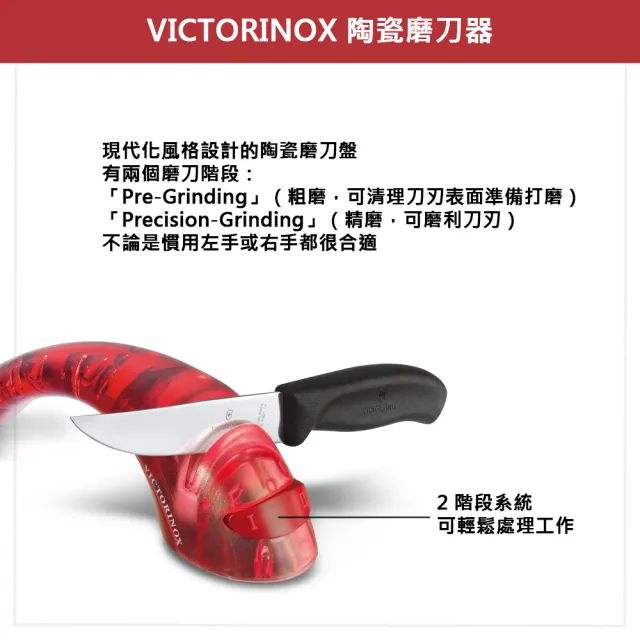 【VICTORINOX 瑞士維氏】陶瓷磨刀器/紅(7.8721)