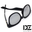【DZ】UV400防曬太陽眼鏡墨鏡-金屬釘框片(黑框水銀膜)