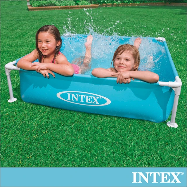 【INTEX】方型四柱游泳池/戲沙池122x122cm(337L_57173)