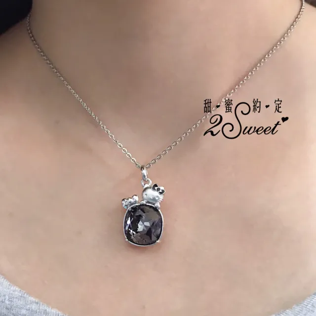 【2sweet 甜蜜約定】Kitty黑時尚系列純銀墜飾(Hello Kitty純銀墜飾)