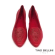 【TINO BELLINI 貝里尼】巴西進口高雅鏤空點金平底鞋TF9020(紅)