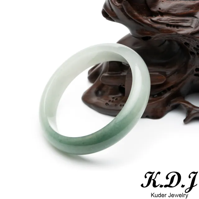 【K.D.J 圓融珠寶】冰種藍水翡翠手鐲玉鐲天然A貨(一半大海一半藍天)