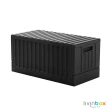 【livinbox 樹德】CARGO貨櫃收納椅 3入 FB-6432B(輕工業風/可堆疊/可折疊/上開式/收納箱)