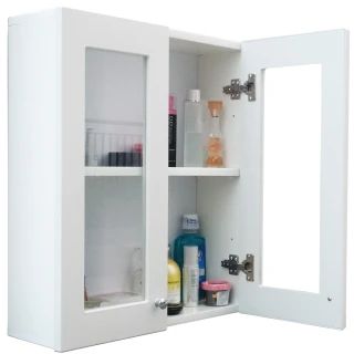 經典雙門防水塑鋼浴櫃/置物櫃(白色1入)
