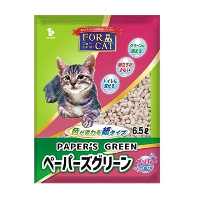 【日本FOR CAT】變色凝結紙貓砂 6.5-7L*2包組(紙砂)