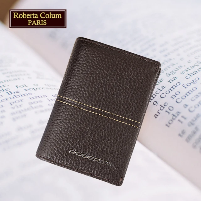 【Roberta Colum】諾貝達專櫃名片夾 進口牛皮名片夾 名片收納夾(25009-2咖啡色)