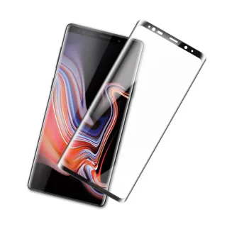 三星 Galaxy Note9 全膠貼合曲面9H玻璃鋼化膜手機保護貼 曲面黑(Note9保護貼 Note9鋼化膜)