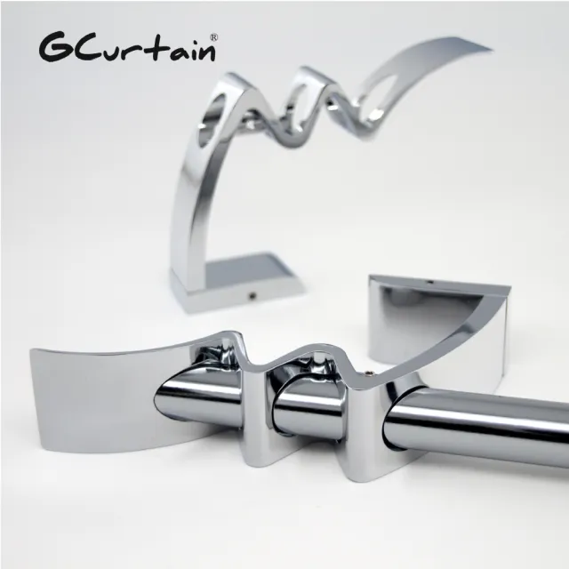 【GCurtain】翱翔鷹翼 流線造型金屬窗簾桿套件組 #ZH02120CH-F(300 cm)