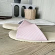 【iSlippers】台灣製造-療癒系-舒活草蓆室內拖鞋(恬粉直條)
