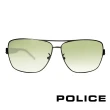 【POLICE】義大利警察都會款個性型男太陽眼鏡-金屬框(綠黑 POS8880-0627)