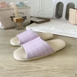 【iSlippers】台灣製造-療癒系-舒活草蓆室內拖鞋(方格紫)