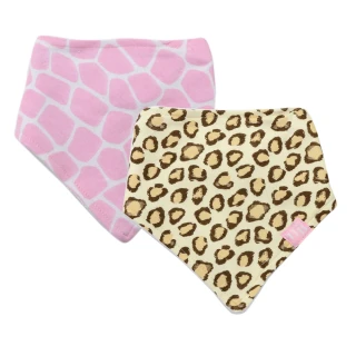【Luvable Friends 甜蜜寶貝】嬰幼兒三角領巾圍兜2入組_方塊豹紋(LF50809)