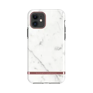 【Richmond&Finch】瑞典手機殼 大理石紋玫瑰金線框 - 白色(iPhone 11 Pro Max 6.5吋)