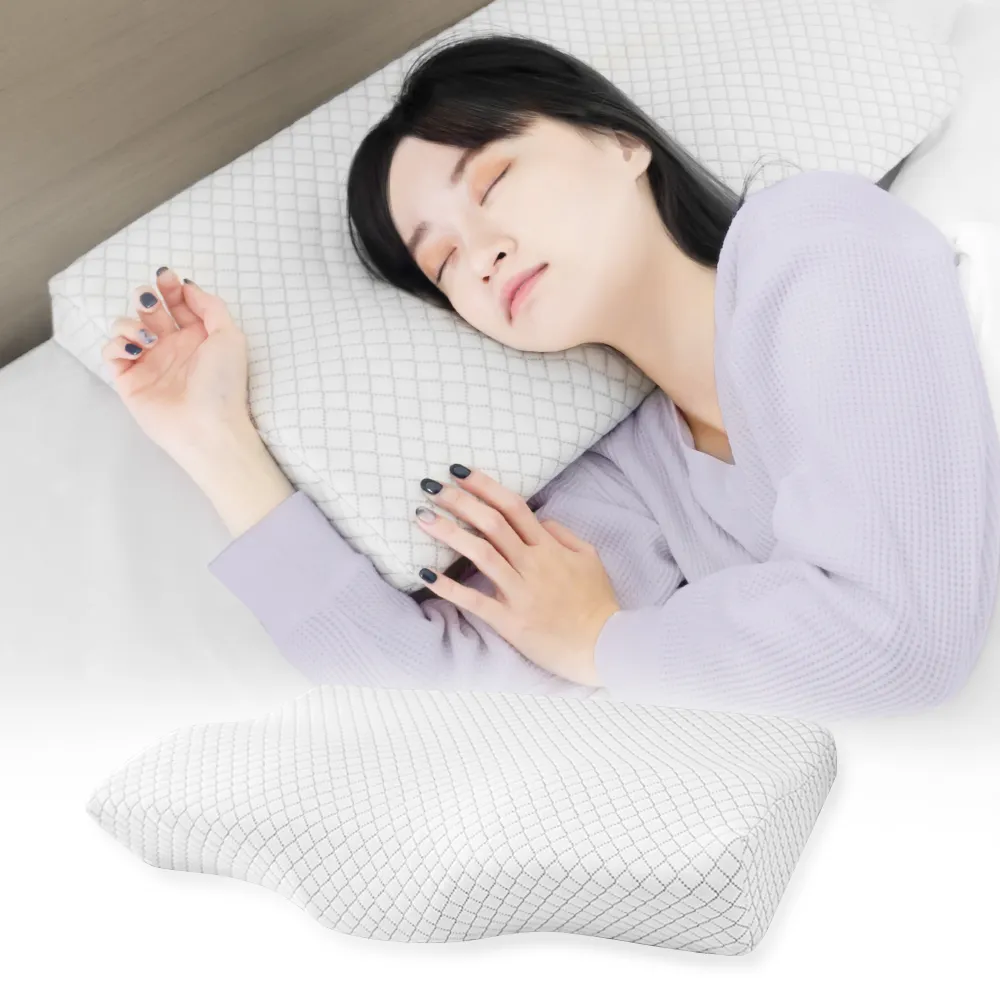 【Beroso 倍麗森】3D空氣棉防鼾護頸紓壓蝶型記憶枕頭B26(SGS檢驗合格 12cm 益眠機能枕 支撐頸部)