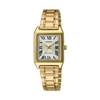 【CASIO 卡西歐】指針女錶 不鏽鋼錶帶 金 防水(LTP-V007G-9B)