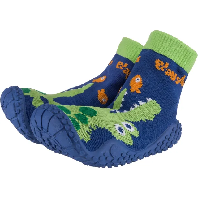 【Playshoes】抗UV水陸兩用沙灘兒童襪鞋-鱷魚(認證防曬UPF50+兒童戶外涼鞋雨鞋運動水鞋)