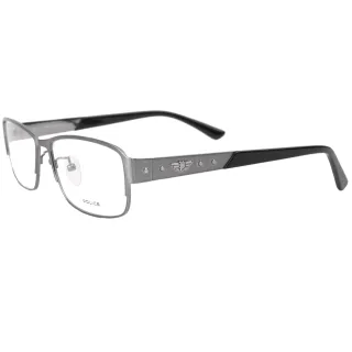 【POLICE】品牌自由精神款設計師系列光學眼鏡(銀/黑 POV8811-0K33)