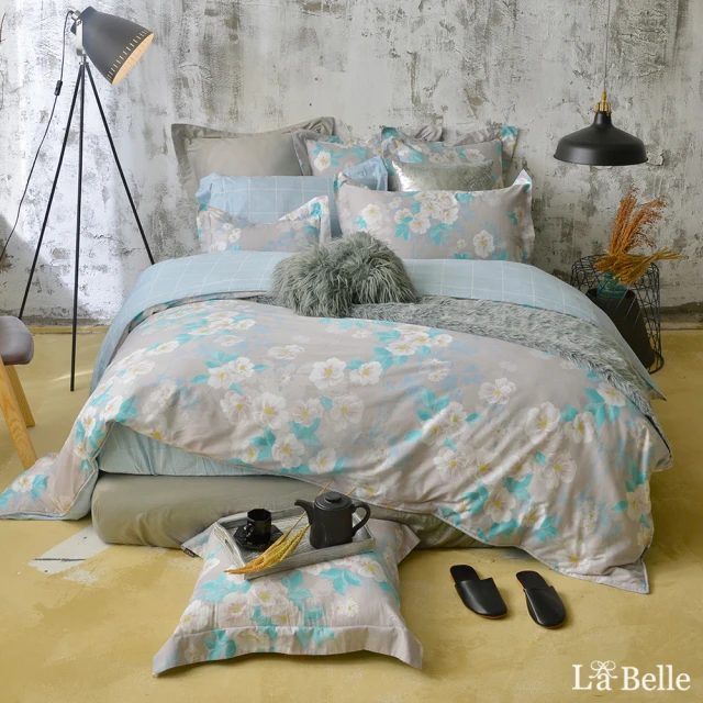 【La Belle】精梳棉四件式兩用被床包組恬靜時光(加大)