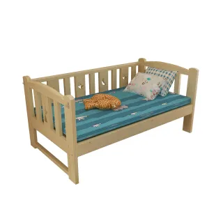 【HA Baby】松木實木拼接床 標準單人 長196寬100高40 三面無梯款(延伸床、床邊床、嬰兒床、兒童床   B s)