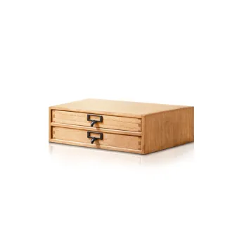 【桐趣】蘭陵硯實木雙抽文件櫃-桌上型(文件櫃)