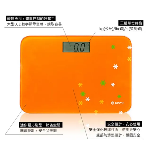 【KINYO】Mini style 電子體重計輕鬆一下(DS-6581)