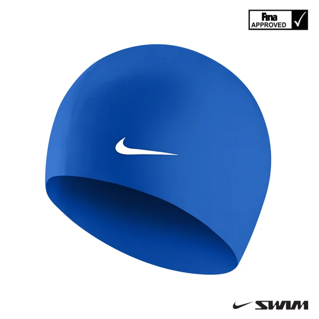 【NIKE 耐吉】SWIM 矽膠泳帽 藍 93060-494_OS(男女泳帽)