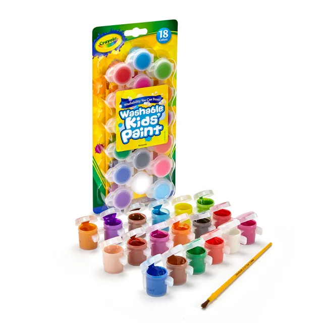 【crayola 繪兒樂】可水洗18色兒童顏料
