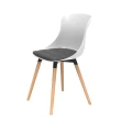【特力屋】組合  萊特塑鋼椅 櫸木腳架40mm/白椅背/灰座墊