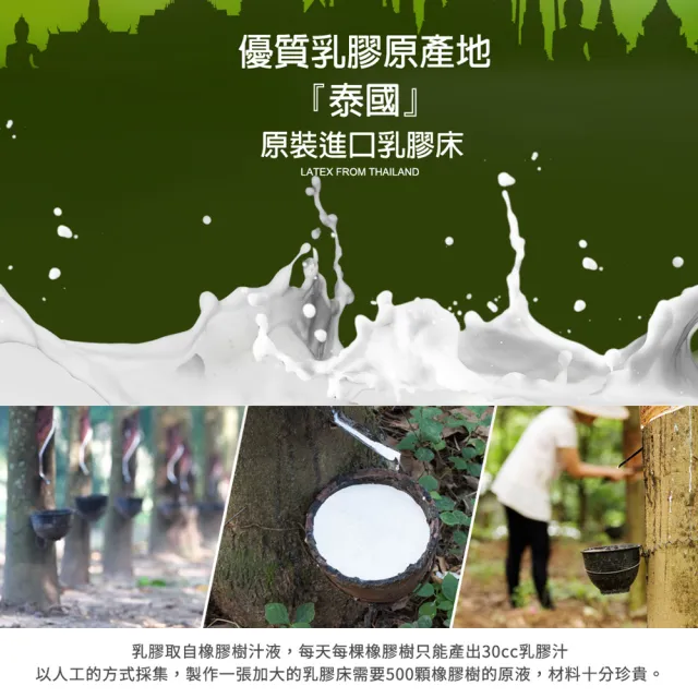 【LooCa】2.5cm泰國乳膠床墊-搭贈防蹣布套(單大3.5尺)