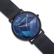 【ALLY DENOVO】Gaia Pearl Mesh琉璃米蘭帶腕錶-藍黑色36mm(AF5020.4)