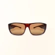 【ALEGANT】輕奢祕魯棕方框全罩式偏光墨鏡/外掛式UV400太陽眼鏡(外掛式/包覆式/寶麗來墨鏡/車用太陽眼鏡)