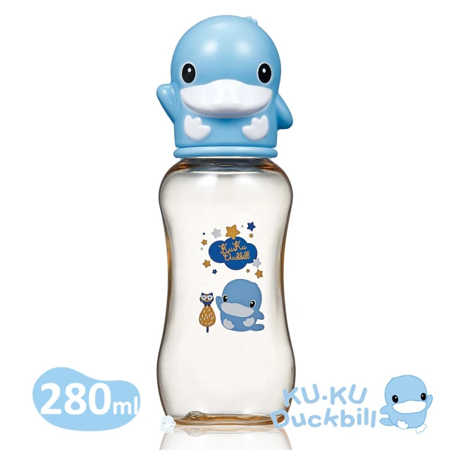 【KU.KU. 酷咕鴨】星燦造型PPSU標準葫蘆奶瓶280ml(藍/粉)