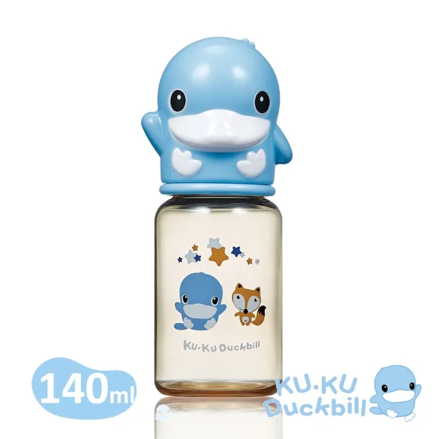 【KU.KU. 酷咕鴨】星燦造型PPSU標準奶瓶140ml(藍/粉)