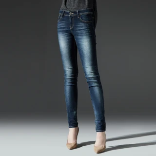 【BRAPPERS】女款 新美腳ROYAL系列-中低腰彈性合身顯瘦窄管褲(藍)