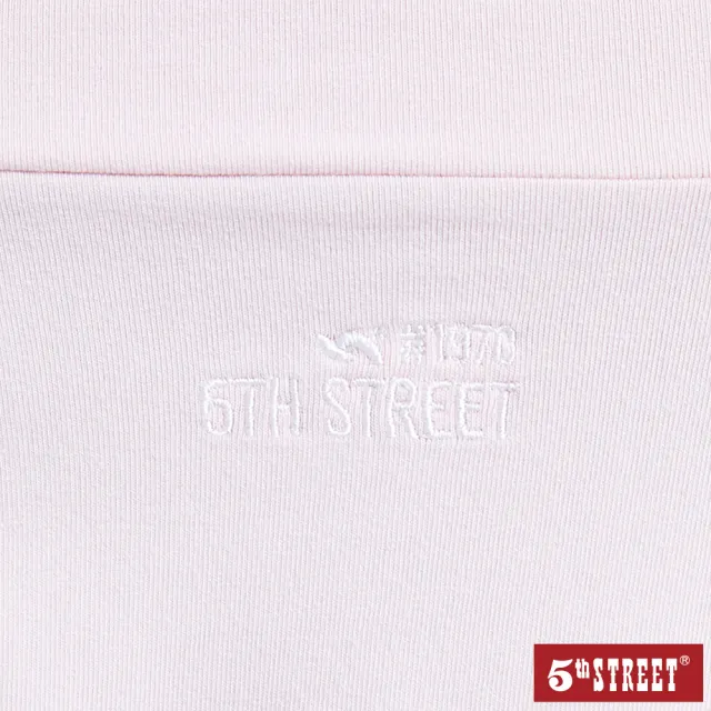 【5th STREET】雙11 女裝 短袖 短t 上衣 t恤 TEE 平肩 粉紅(570753)