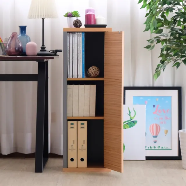 【EASY HOME】台灣製 -加厚三格一門收納書櫃(收納櫃 置物櫃 書櫃 展示櫃 文件收納)