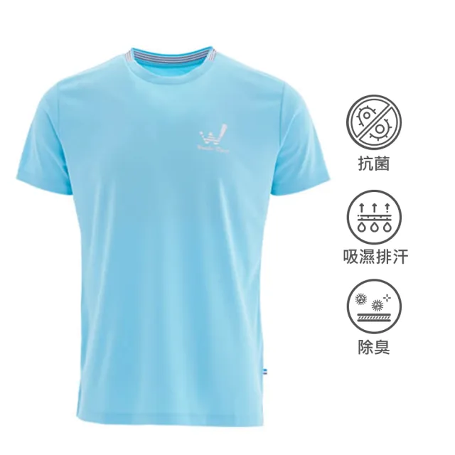 【Weather Report】吸濕快乾圓領T恤-男款 / 藍綠(WJ2101-01)