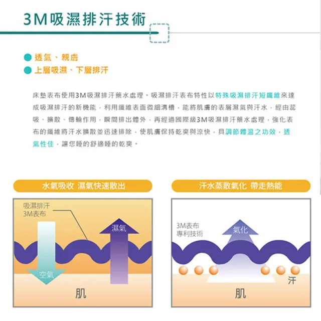 【藤原傢俬】3M吸濕排汗硬式獨立筒床墊(單人加大3.5尺3C)