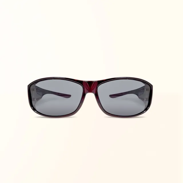 【ALEGANT】低調沙褐豹紋全罩式偏光墨鏡/外掛式UV400太陽眼鏡(外掛式/包覆式/全罩式墨鏡/車用太陽眼鏡)