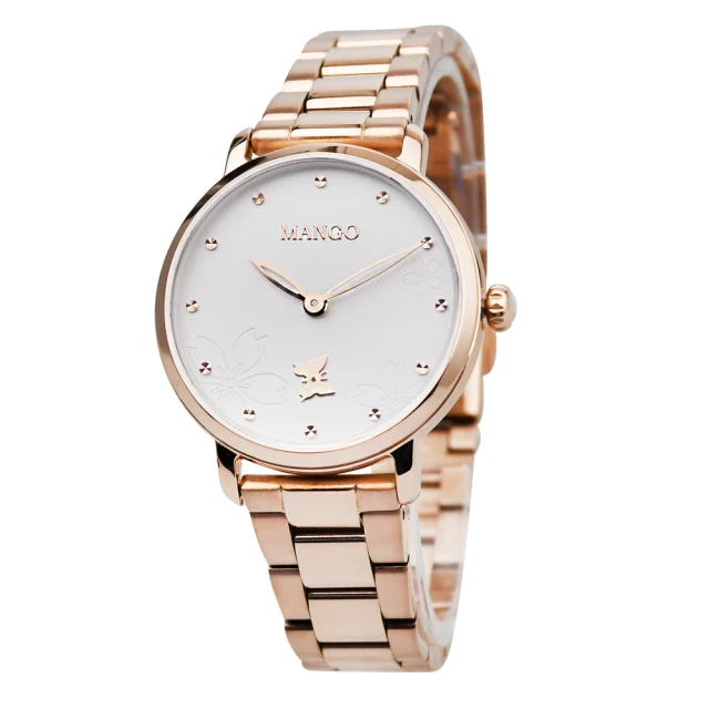 MANGO 方形簡約時尚美學晶鑽米蘭腕錶-MA6772L-G