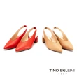 【TINO BELLINI 貝里尼】巴西進口V形鞋口後拉帶低跟鞋FS1V0003(米)