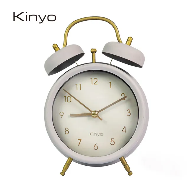 【KINYO】經典復古金屬鬧鐘(超值2入組)