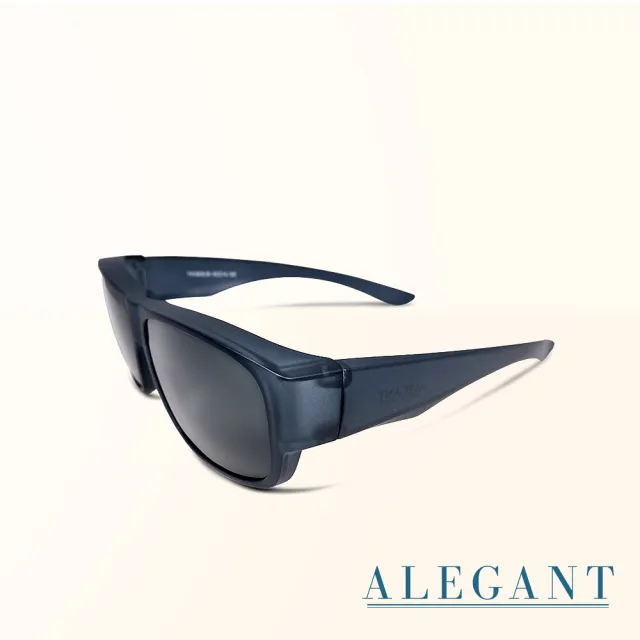 【ALEGANT】潮流果凍黑色方框全罩式偏光墨鏡/外掛式UV400太陽眼鏡(外掛式/包覆式/全罩式墨鏡/車用太陽眼鏡)